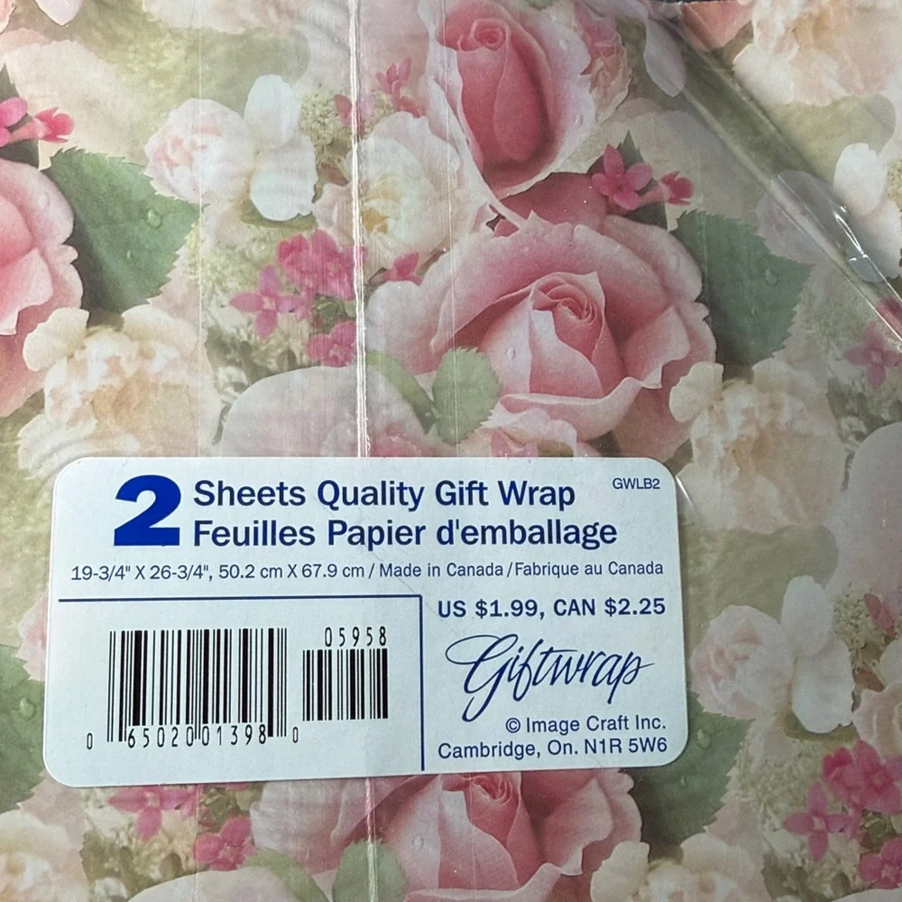 5/$25 VINTAGE Birthday Wrapping Paper Roses Flowers